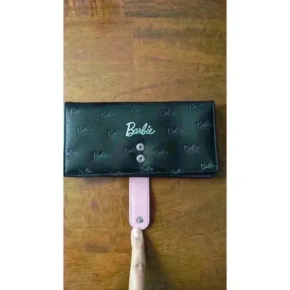 Black and Pink Barbie Wallet Button Closure Miniso - Picture 2 of 5